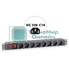 Блок распределения питания Sysmatrix PD 0802.000 гор.размещ. 8xSchuko базовые 16A C14