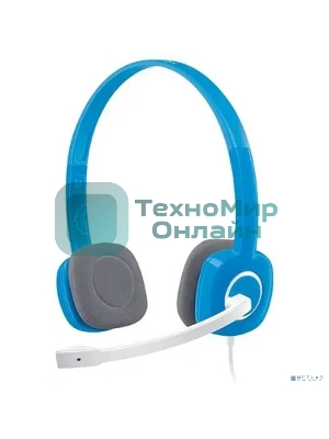 Гарнитура Logitech H150 голубой, проводная, 3.5 мм