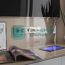Накладка для двойной розетки Еthernet RJ-45 (шампань рифленый)