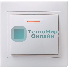 Выключатель 1-кл. СП КВАРТА с инд. 10А IP20 ВС10-1-1-КБ белый IEK EVK11-K01-10-DM