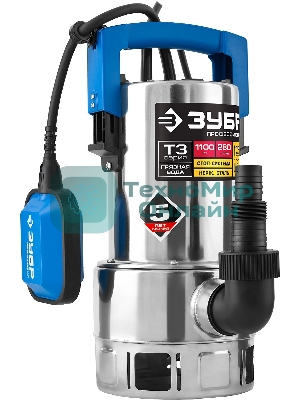 Насос ЗУБР НПГ-Т3-1100-С профессионал т3 погружной дренажный для грязн воды d частиц до 35мм 1100В