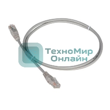 Патч-корд TWT UTP кат.5e, с заливными колпачками, 0.15 м, серый