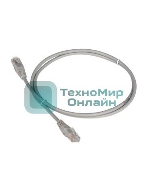 Патч-корд TWT UTP кат.5e, с заливными колпачками, 0.15 м, серый