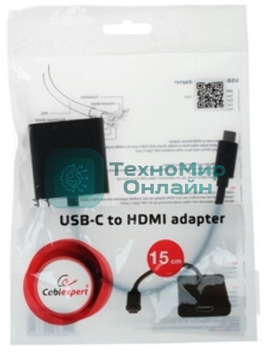 Переходник Cablexpert USB Type-C/HDMI, 15 см, пакет (A-CM-HDMIF-01)