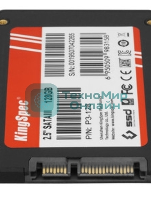 Накопитель SSD KingSpec P3-128, 128Gb, SATA, 2.5