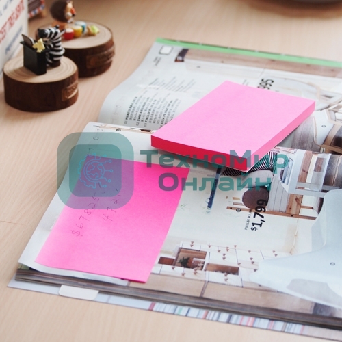 Блок самоклеящийся бумажный Stick`n 21170 76x127мм 100лист. 70г/м2 неон розовый