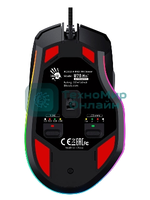 Мышь проводная A4Tech Bloody W70 Max черный, 10000 dpi, USB, кнопки - 9