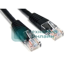 Патч-корд Lanmaster UTP TWT-45-45-0.5-BK вилка RJ-45-вилка RJ-45 кат.5е 0.5м черный ПВХ (уп.:1шт)