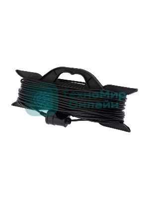 Удлинитель-шнур на рамке PROconnect ПВС 2х0.75, 40 м, б/з, 6 А, 1300 Вт, IP20, черный