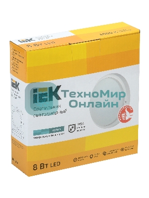 Светильник IEK LDPO0-4001-8-4000-K01LED ДПО 4001 8Вт IP54 4000K круг белый IEK