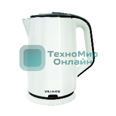 Чайник электрический Willmark WEK-2012PS белый/черный, 2.0 л, 2000 Вт