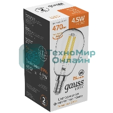 Лампа светодиодная Gauss Basic 1141115 4.5Вт цок.: E14 220B 2700K св. свеч. белый. теп. (упак.: 10 шт)