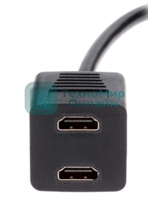 Разветвитель HDMI Cablexpert DSP-2PH4-002, HD19F/2x19F, 1 компьютер => 2 монитора, пасcивный, Full-HD, 3D, 1.4v