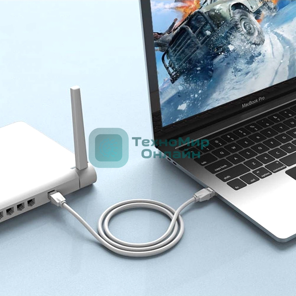 Патч-корд Vention прямой UTP cat.6, RJ45 - 5м. Серый