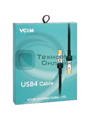 Кабель USB4 TCM--TCM, 5K@60Hz, 40Gbps, PD 240W, 5A, VCOM, 1.2м
