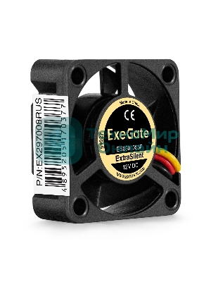 Вентилятор для корпуса ExeGate ExtraSilent ES03010S3P черный, 30 мм, 10000 об/мин, 27 дБ, 3 pin