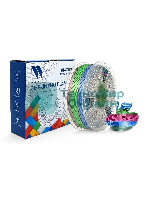 Филамент NVPrint Silk PLA+ Rainbow 06 для 3D печати диаметр 1.75мм длина 330 метров масса 1 кг