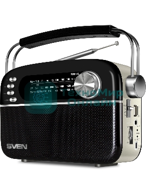 Радиоприемник SVEN SRP-505 (4 Вт, FM/AM/SW, USB, SD/microSD, Bluetooth, 1200 мА·ч)черный
