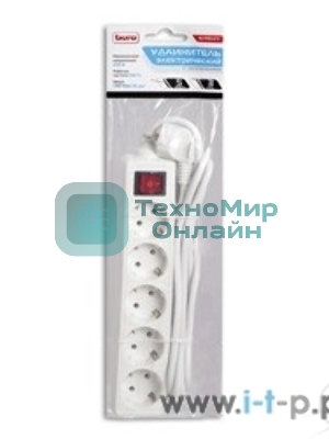 Сетевой удлинитель Buro BU-PS5.3/W 3 м (5 розеток) белый (пакет ПЭ)