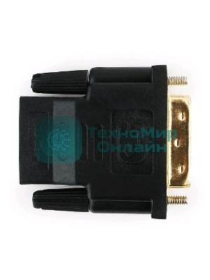Переходник Cablexpert HDMI-DVI 19F/19M золотые разъемы, пакет, черный