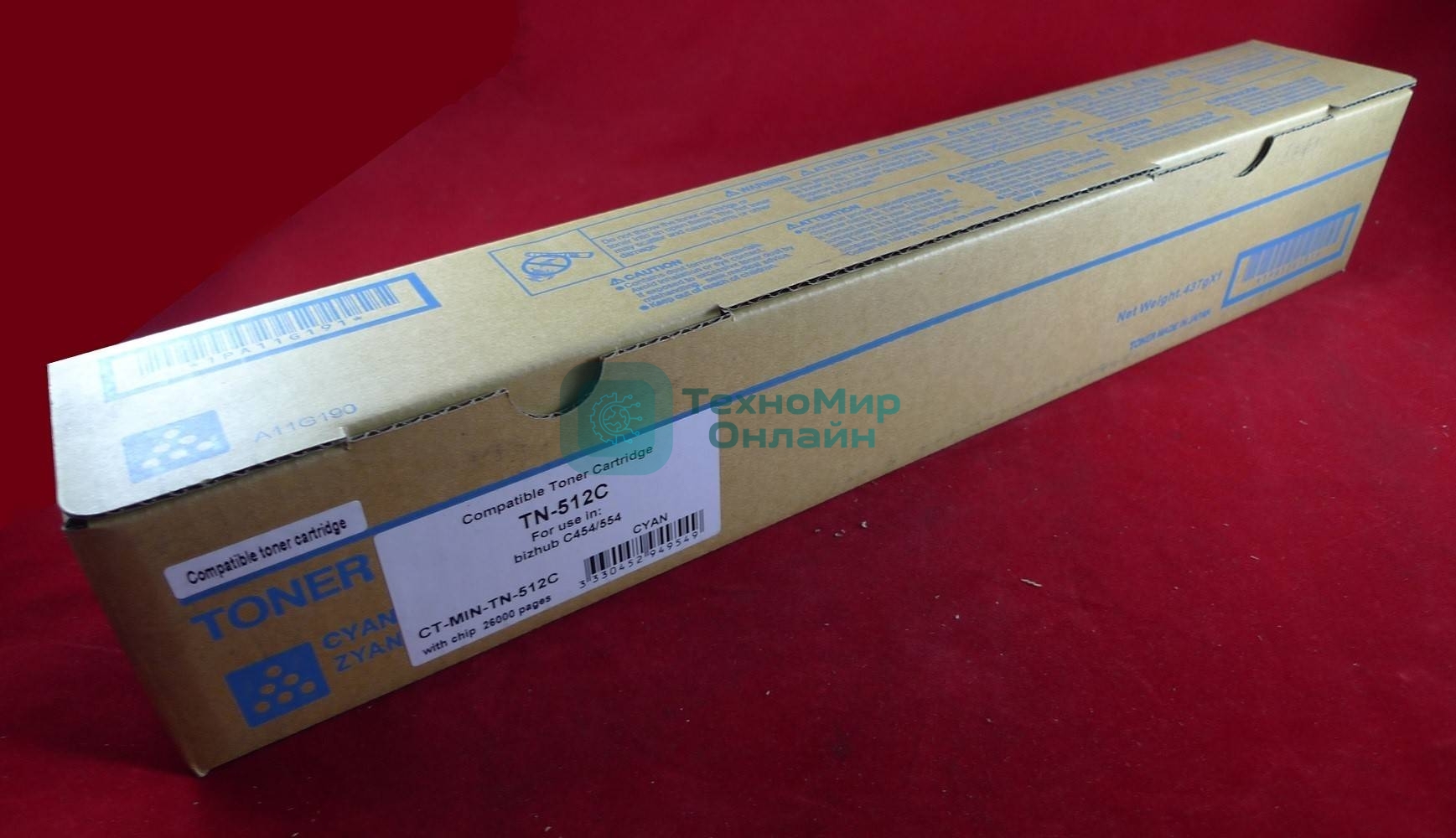 Тонер Konica-Minolta bizhub C454/554 синий TN-512С (туба, 510г) JPN