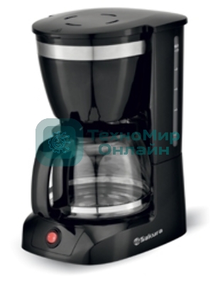Кофеварка капельная Sakura SA-6109BK черный, исп. кофе - молотый, 1,25 л, 800 Вт