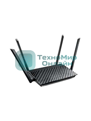 Маршрутизатор беспроводной Asus RT-AC1200 10/100BASE-TX черный (Dual Band)