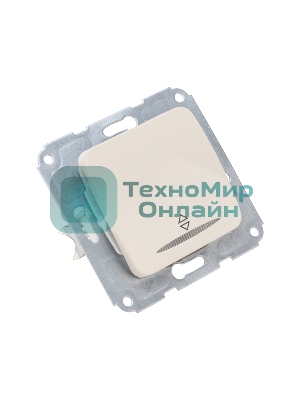 Переключатель Kranz DEA 1кл прох. (инд) с/у 10А мех. бежевый (1/10/120)