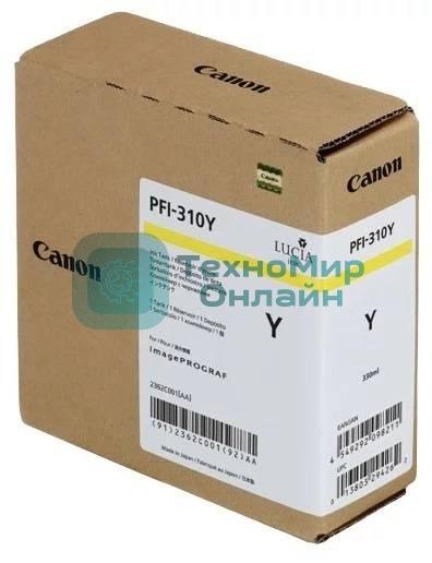 Картридж струйный Canon PFI-310 Y 2362C001 желтый (330мл) для Canon TX-2000/TX-3000/TX-4000