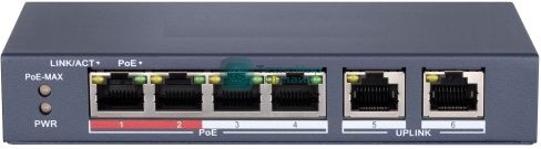 Коммутатор HiWatch DS-S604P неуправляемый