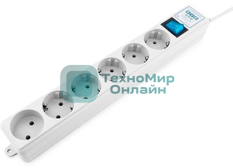 Сетевой фильтр Powercube SPL(5+1)-16B-P-3М-WHITE 3 м, 6 розеток, белый, коробка