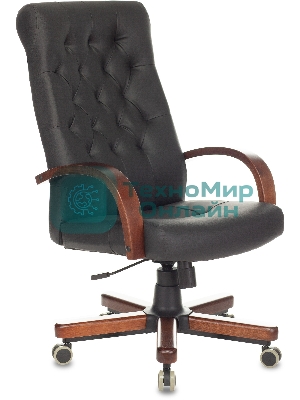 Кресло Бюрократ T-9928WALNUT/ECO черный, экокожа