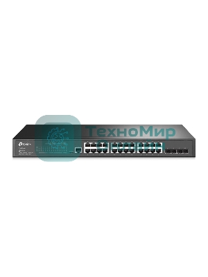 Коммутатор TP-Link JetStream 24-port Gigabit L2/L2+ Managed Switch with 4 SFP slots, support SDN controller, abundant L2/L2+ features, 1U rack mountable, full managed via web UI/CLI/Console/SSH/Telnet/SNMP.