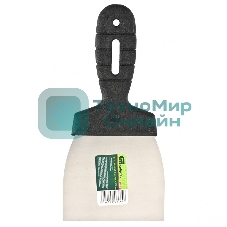 Шпательная лопатка из нержавеющей стали Сибртех, 100 мм, пластмассовая рукоятка