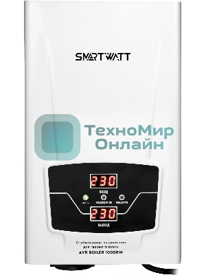 Стабилизатор напряжения для газового котла SMARTWATT AVR BOILER 1000RW (140W - 260W, 1000VA, 1 кВт, 50 Гц, розеток - 1,