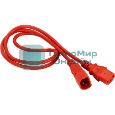 Шнур питания Lanmaster LAN-PP13/14-1.5-RD C13-С14 проводник.:3x0.75мм2 1.5м 220В 10А красный