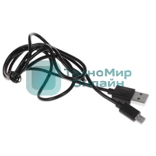 Кабель Qumo light series, USB-MicroUSB, 1м, 5В, 1A, опл. PVC, кон. PVC, черный
