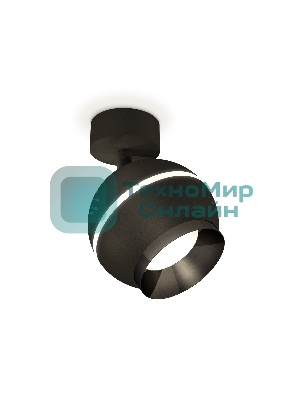Комплект поворотного светильника Ambrella light XM1102001 SBK/PBK черный песок/черный полированный MR16 GU5.3 LED 3W 4200K (A2210, C1102, N7031)