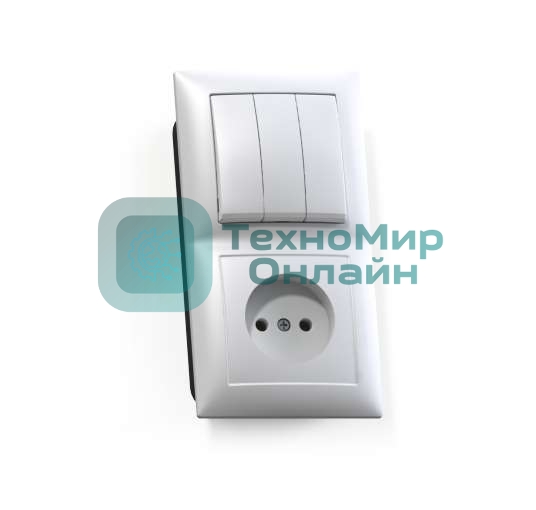 Блок Кунцево-Электро СП БКВР-410 Селена (3-кл. выкл. + розетка) белый