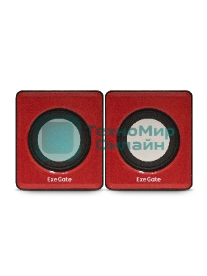 Акустическая система 2.0 ExeGate EX289920RUS Disco 140 Red (питание USB, 2х3Вт (6Вт RMS), 100-20000Гц, красный)