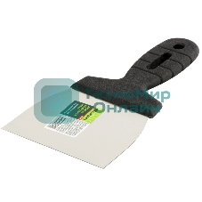 Шпательная лопатка из нержавеющей стали Сибртех, 100 мм, пластмассовая рукоятка