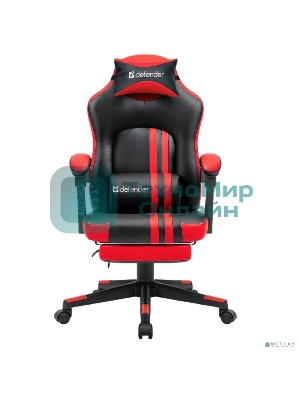 Кресло Defender DIABLO BLACK/RED черный/красный, экокожа, подставка для ног