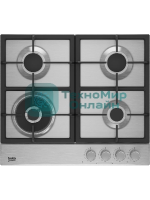 Газовая варочная панель Beko BHGM6422K5WX нержавеющая сталь