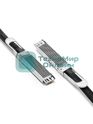 Твинаксиальный медный кабель 0.5m (2ft) NVIDIA/Mellanox MCP4Y10-N00A Compatible 800G OSFP Finned Top InfiniBand NDR Passive Direct Attach Copper Twinax Cable for Quantum-2 Switches