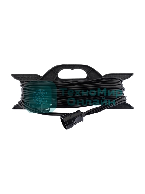 Удлинитель-шнур на рамке PROconnect ПВС 2х0.75, 30 м, б/з, 6 А, 1300 Вт, IP20, черный