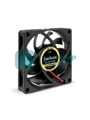 Вентилятор для корпуса ExeGate ExtraPower EP07015B2P черный, 70 мм, 3100 об/мин, 28 дБ, 2 pin