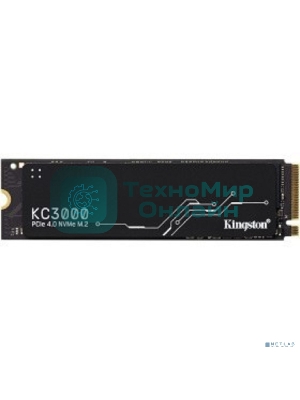 Накопитель SSD Kingston 512Gb M.2 KC3000 SKC3000S/512G (PCI-E 4.0 x4, up to 7000/3900Mbs, 3D TLC, NVMe, 400TbW, Phison E18, 22х80мм, LP heatsink)