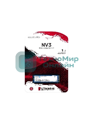 Накопитель SSD Kingston NV3, 1Tb, M.2 2280, NVMe, PCIe 4.0, R/W 6000/4000