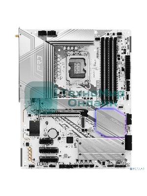 Материнская плата ASRock Z890 Pro RS WiFi белый, LGA 1851, Intel Z890, 4xDDR5, 4xSATA, 4xM.2, 1xPCIe 5.0 x16, 2xPCIe 4.0 x16, 1xPCIe x1, 2xUSB-C Thunderbolt 4, 4xUSB-A 3.2 Gen 1, 1xUSB-A 3.2 Gen 2, 1xHDMI, 1xDP, 1x2.5Gb LAN, 5x3.5 мм, 7.1, ATX