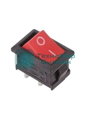 Выключатель клавишный Rexant 250V 6А (2с) ON-OFF красный Mini (RWB-201, SC-768)